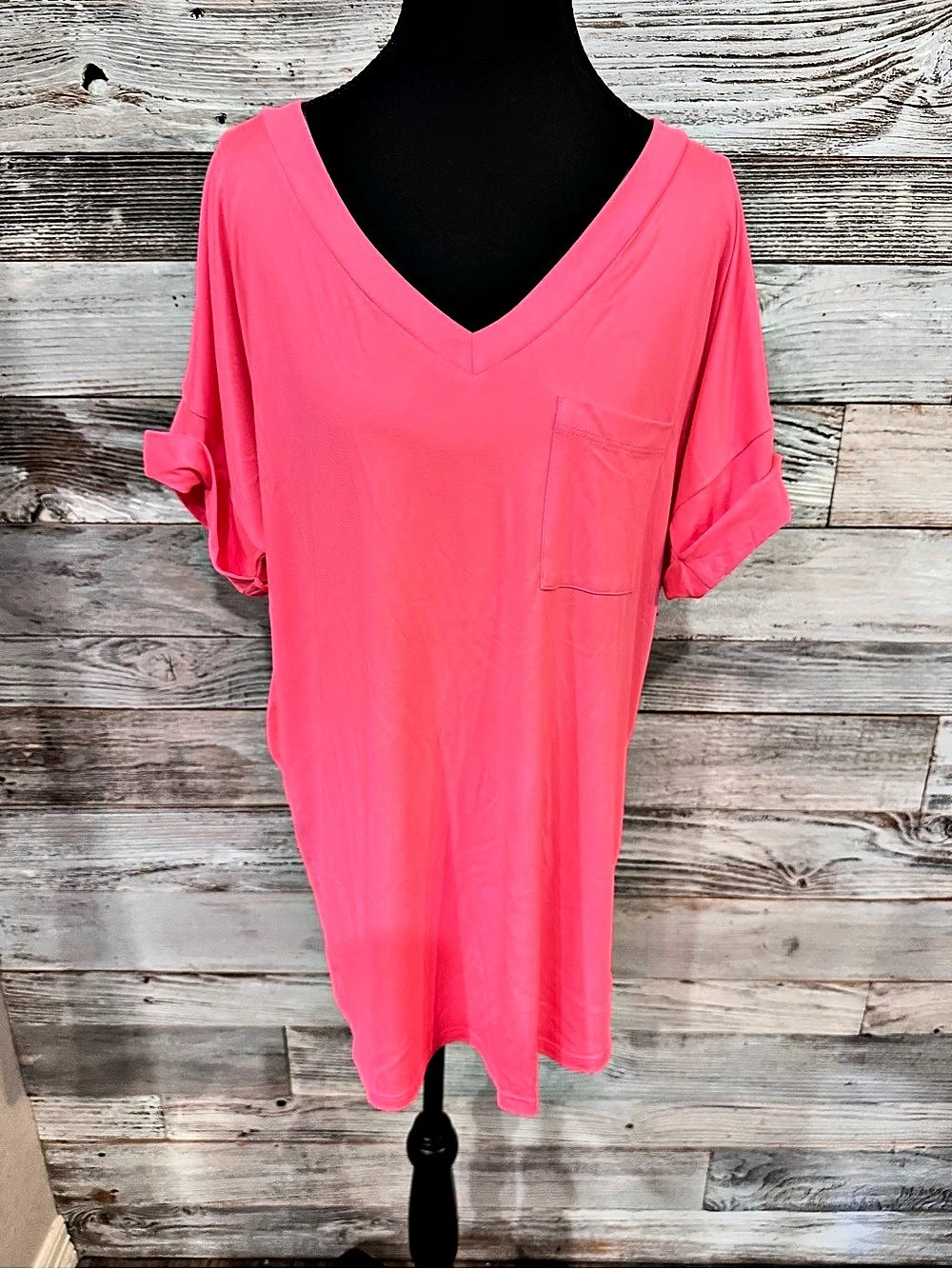 NWT Sew in Love Pink V-Neck Blouse Size Large